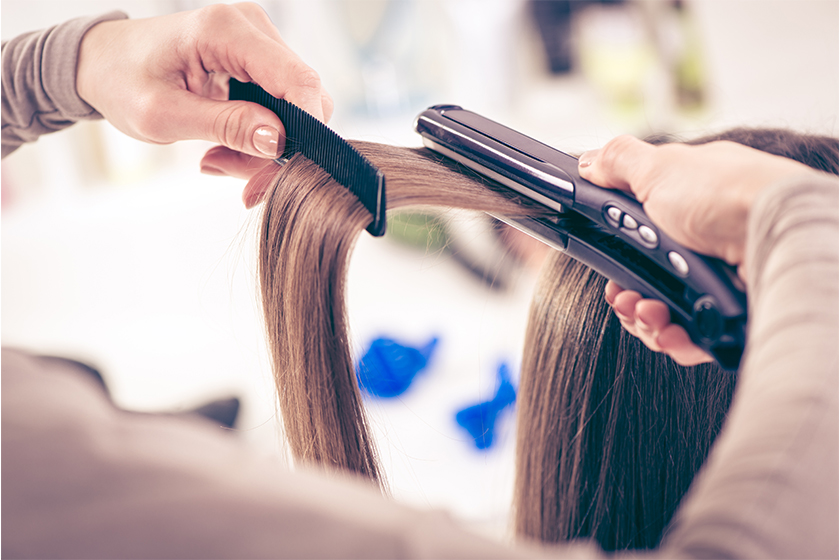 Hair With A Straightener