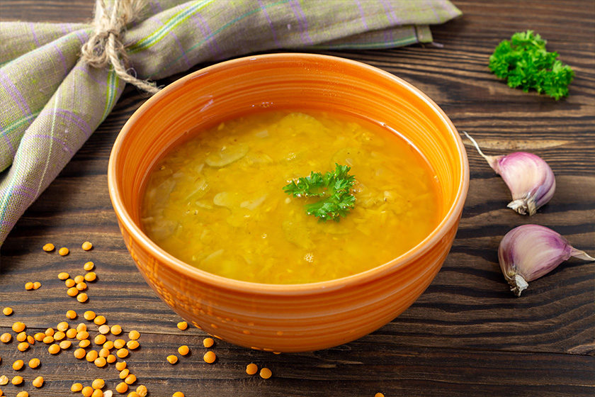 light coloured dal or soup